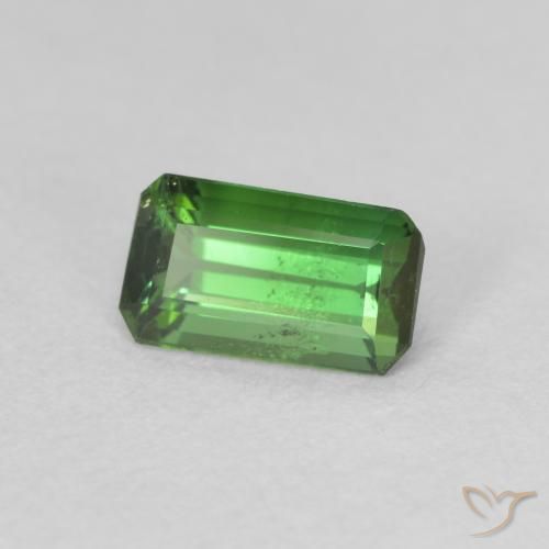 0.78 ct Green Tourmaline Stone, Natural Tourmaline in Octagon Step Cut Shape for Sale