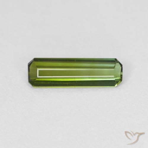 0.69ct Natural Medium Green Tourmaline, Emerald Cut, VS