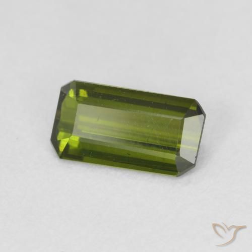 0.72 ct Green Tourmaline Stone, Natural Tourmaline in Octagon Step Cut Shape for Sale