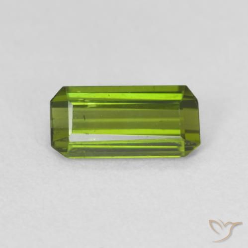 0.65ct Natural Warm Green Tourmaline, Emerald Cut, VS