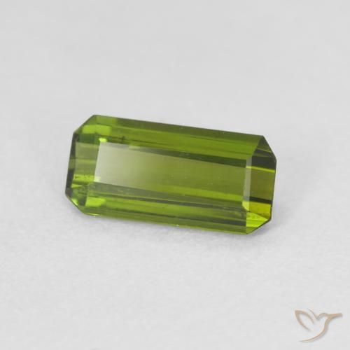 0.65 ct Green Tourmaline Stone, Natural Tourmaline in Octagon Step Cut Shape for Sale