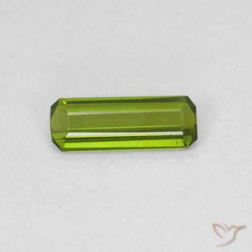 0.59ct Natural Medium Green Tourmaline, Emerald Cut, VVS