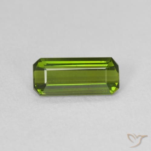 0.86ct Natural Deep Green Tourmaline, Emerald Cut, VVS