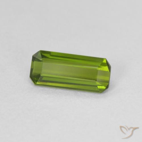 0.86 ct Green Tourmaline Stone, Natural Tourmaline in Octagon Step Cut Shape for Sale