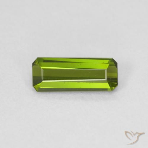 0.77ct Natural Yellowish Green Tourmaline, Emerald Cut, VVS