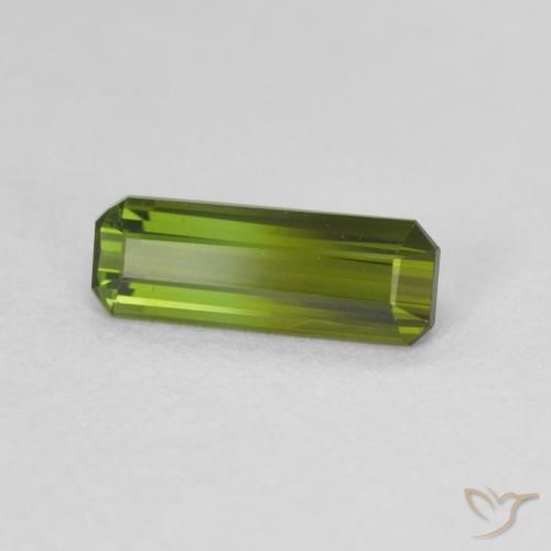0.98 ct Green Tourmaline Stone, Natural Tourmaline in Octagon Step Cut Shape for Sale