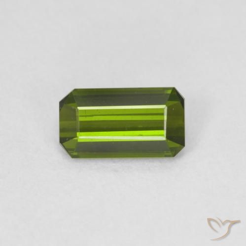 0.91ct Natural Yellowish Green Tourmaline, Emerald Cut, VVS