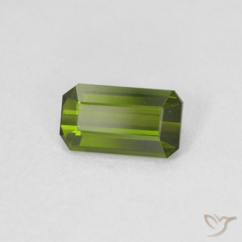 0.91 ct Green Tourmaline Stone, Natural Tourmaline in Octagon Step Cut Shape for Sale