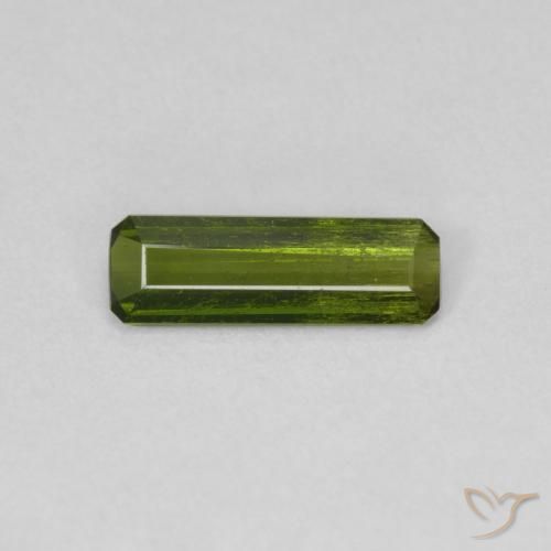 0.75ct Natural Medium Green Tourmaline, Emerald Cut, VS