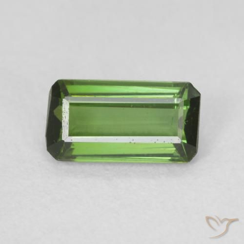 0.66ct Natural Medium Green Tourmaline, Emerald Cut, VS