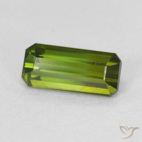 0.78 ct Green Tourmaline Stone, Natural Tourmaline in Octagon Step Cut Shape for Sale