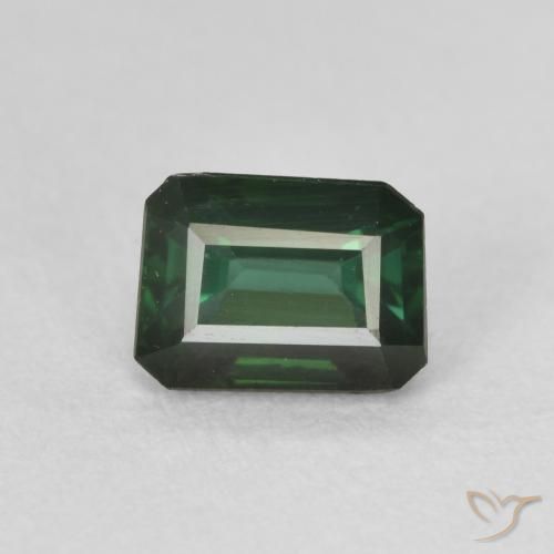 0.95ct Natural Cool Forest Green Tourmaline, Emerald Cut, VVS-VS
