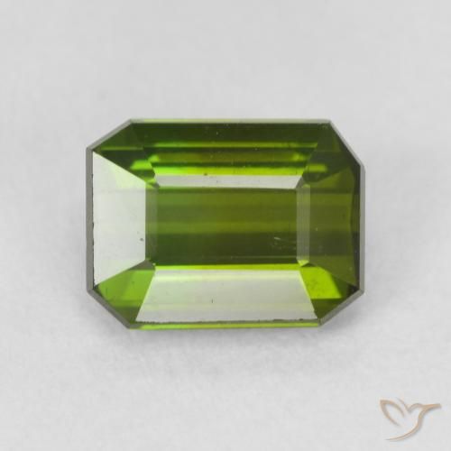 1.20ct Natural Yellowish Green Tourmaline, Emerald Cut, VVS-VS