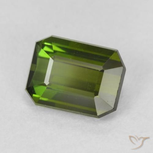 1.20 ct Green Tourmaline Stone, Natural Tourmaline in Octagon Step Cut Shape for Sale