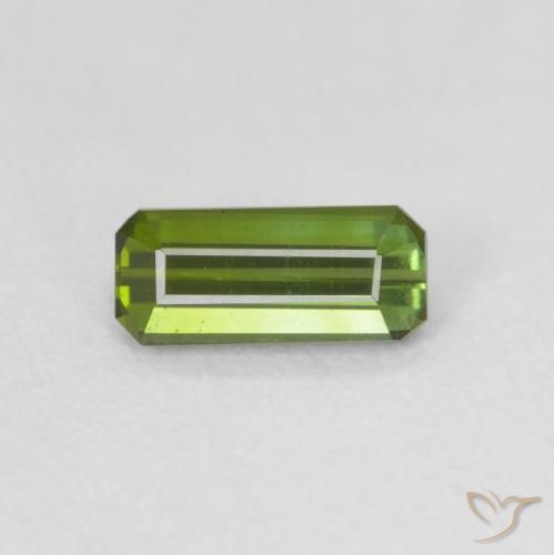 0.66ct Natural Yellowish Green Tourmaline, Emerald Cut, VVS