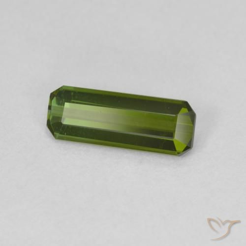 0.99 ct Green Tourmaline Stone, Natural Tourmaline in Octagon Step Cut Shape for Sale