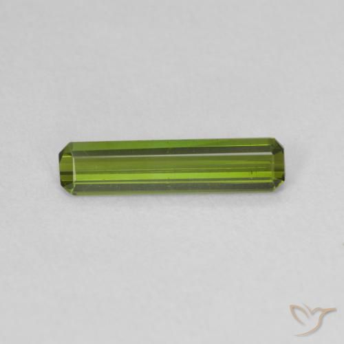 0.81ct Natural Medium Green Tourmaline, Emerald Cut, VVS