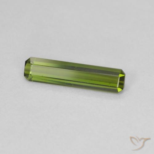 0.81 ct Green Tourmaline Stone, Natural Tourmaline in Octagon Step Cut Shape for Sale