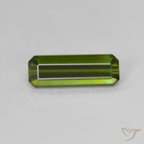 1.11ct Natural Medium Green Tourmaline, Emerald Cut, VVS