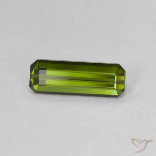 1.11 ct Green Tourmaline Stone, Natural Tourmaline in Octagon Step Cut Shape for Sale