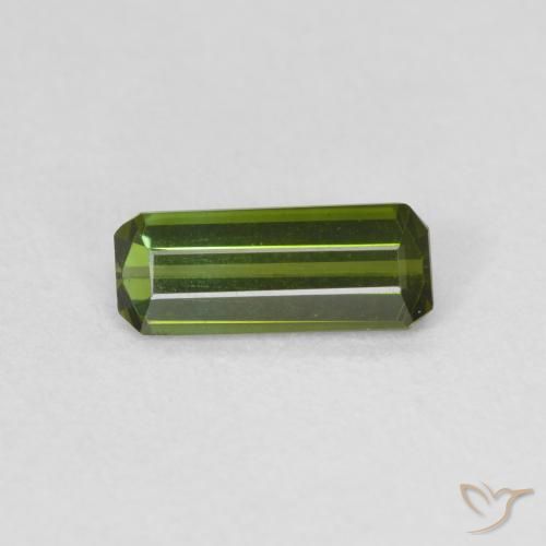 0.62ct Natural Deep Green Tourmaline, Emerald Cut, VVS