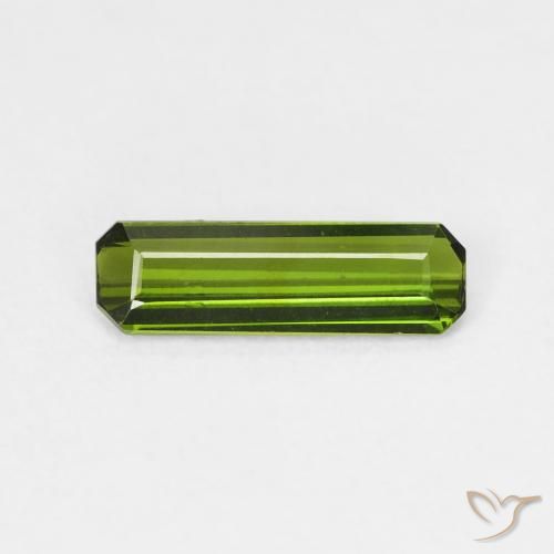 0.78ct Natural Medium Green Tourmaline, Emerald Cut, VVS