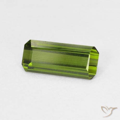 1.08 ct Green Tourmaline Stone, Natural Tourmaline in Octagon Step Cut Shape for Sale