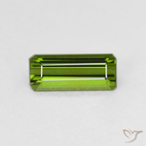 0.95ct Natural Deep Green Tourmaline, Octagon / Emerald Cut, VVS, Photo A