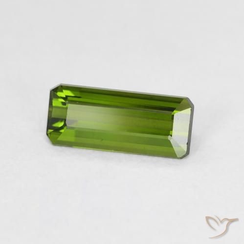 0.95 ct Green Tourmaline Stone, Natural Tourmaline in Octagon Step Cut Shape for Sale