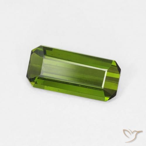 0.77 ct Green Tourmaline Stone, Natural Tourmaline in Octagon Step Cut Shape for Sale