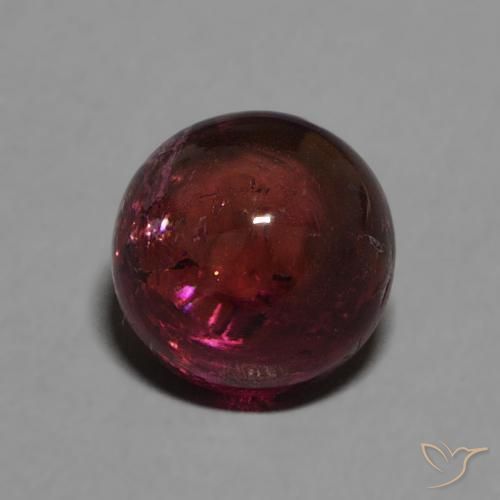 1.52 ct Red Tourmaline, 6.6 mm Round Cabochon From Mozambique, Photo A