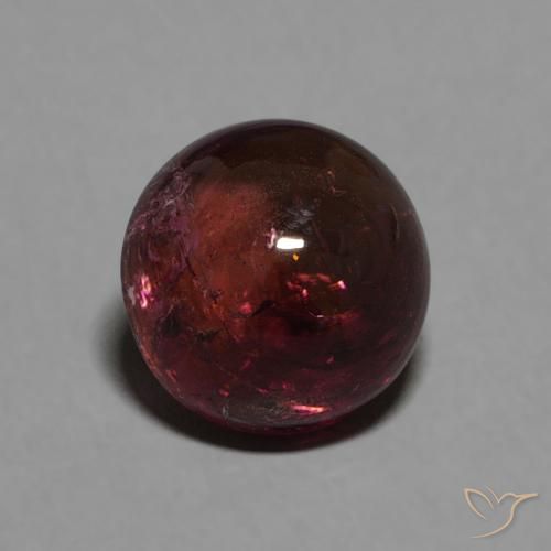 1.52 ct Red Tourmaline Stone, Natural Tourmaline in Round Cabochon Shape for Sale