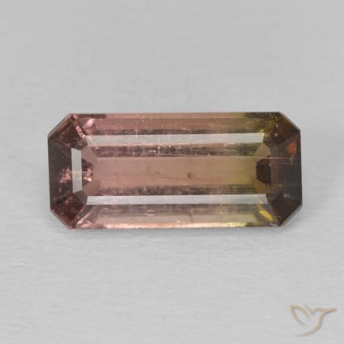 3.60ct Natural Bi-color Tourmaline, Emerald Cut, SI