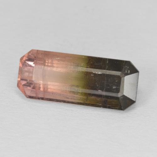 5.84 ct Bi-color Tourmaline Stone, Natural Tourmaline in Octagon Step Cut Shape for Sale