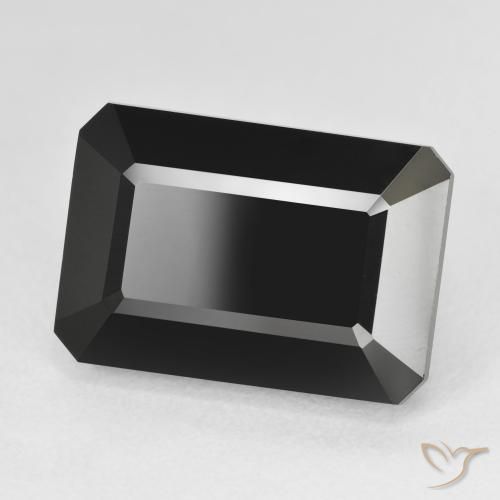16.31 ct Black Tourmaline Stone, Natural Tourmaline in Octagon Step Cut Shape for Sale