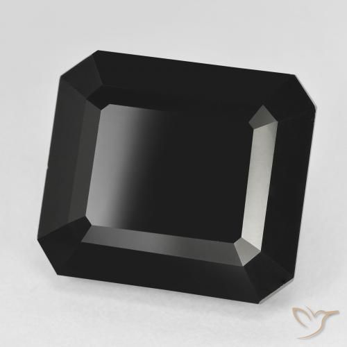 26.25 ct Black Tourmaline Stone, Natural Tourmaline in Octagon Step Cut Shape for Sale