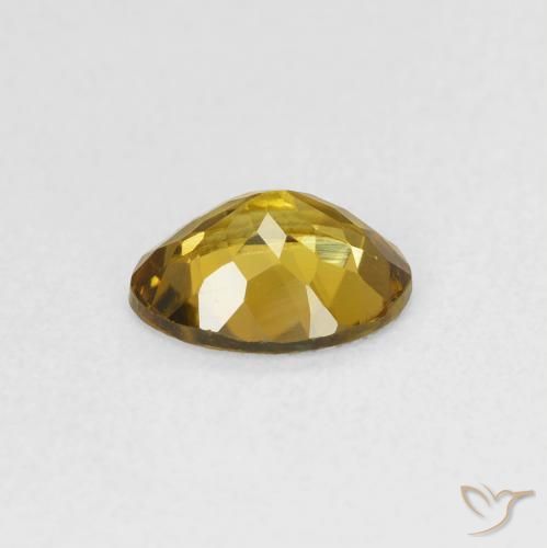 Tourmaline Gemstone in 7.6 x 5.5 mm Size for Sale, Tourmaline Stone in Greenish Golden Brown Color