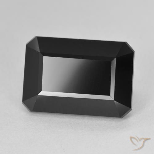 9.07 ct Black Tourmaline Stone, Natural Tourmaline in Octagon Step Cut Shape for Sale