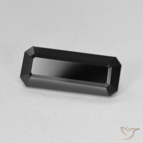 3.58 ct Black Tourmaline Stone, Natural Tourmaline in Octagon Step Cut Shape for Sale