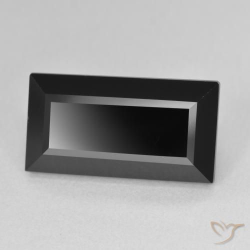 9.33 ct Black Tourmaline Stone, Natural Tourmaline in Baguette Facet Shape for Sale