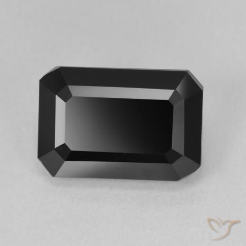 6.04 ct Black Tourmaline Stone, Natural Tourmaline in Octagon Step Cut Shape for Sale
