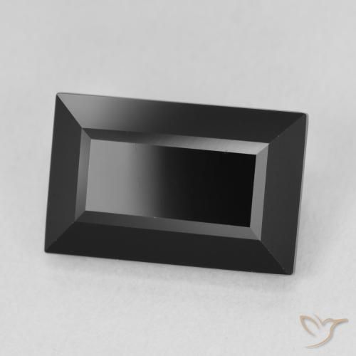7.82 ct Black Tourmaline Stone, Natural Tourmaline in Baguette Facet Shape for Sale