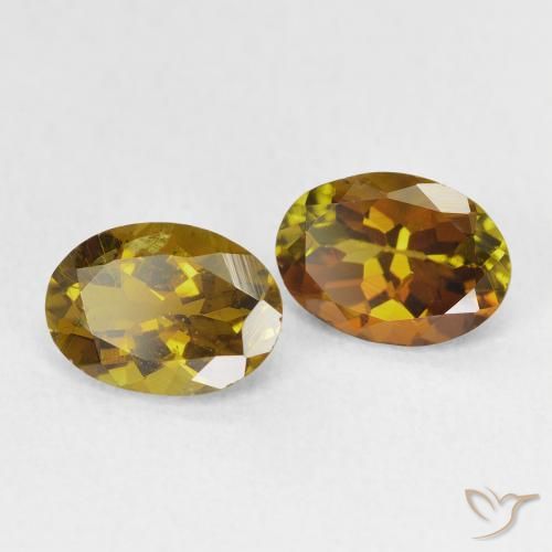 2.08 ctw Golden Tourmaline Stones, Natural Tourmaline in Oval Facet Shape for Sale