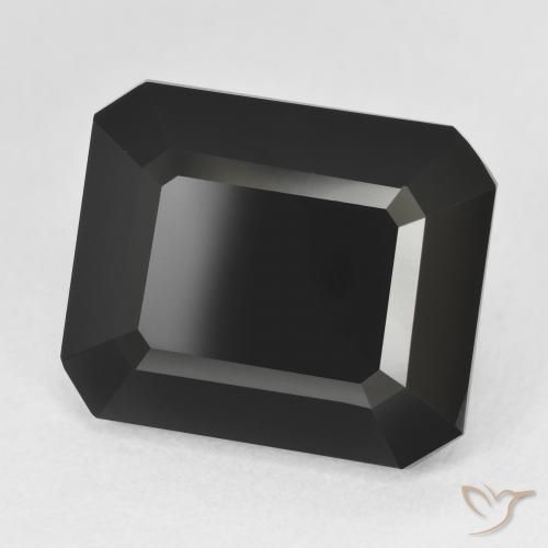 13.41 ct Black Tourmaline Stone, Natural Tourmaline in Octagon Step Cut Shape for Sale