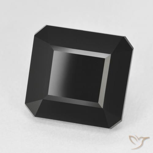 8.84 ct Black Tourmaline Stone, Natural Tourmaline in Octagon Step Cut Shape for Sale