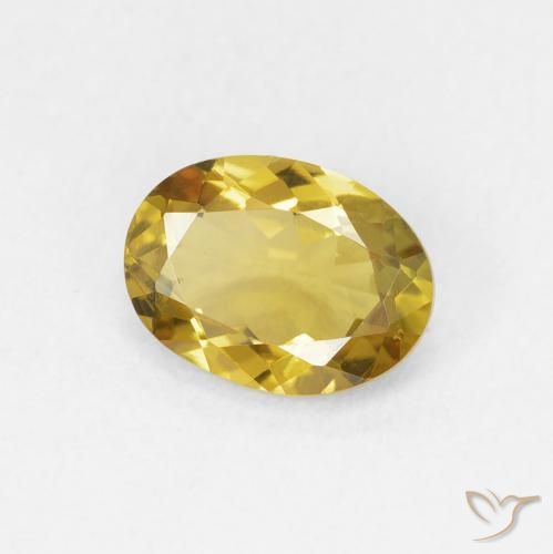 1.24 ct Golden Tourmaline Stone, Natural Tourmaline in Oval Facet Shape for Sale