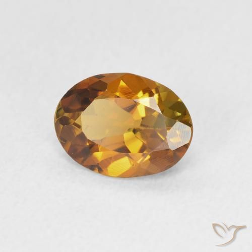 1.03 ct Golden Tourmaline Stone, Natural Tourmaline in Oval Facet Shape for Sale