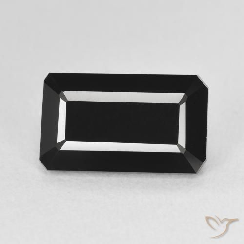 4.28ct Natural Schorl Tourmaline, Emerald Cut, Opaque