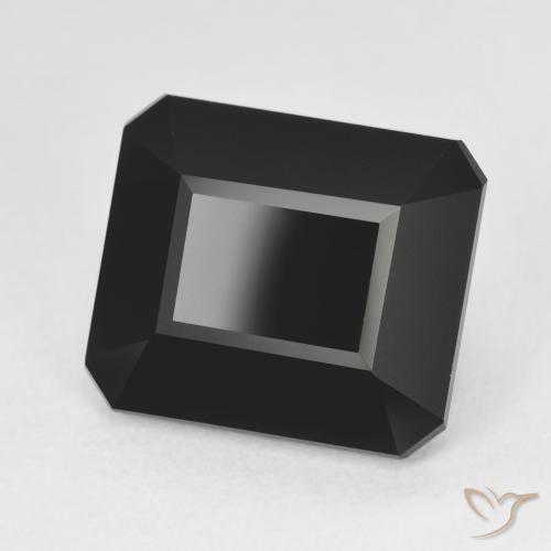 9.56 ct Black Tourmaline Stone, Natural Tourmaline in Octagon Step Cut Shape for Sale