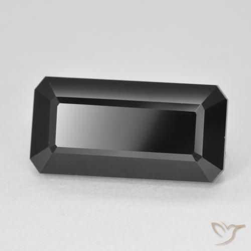 8.77 ct Black Tourmaline Stone, Natural Tourmaline in Octagon Step Cut Shape for Sale